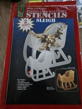 Christmas SLEIGH Stencil Template Set Wood Work Lawn Sculpture 26” & 52” 