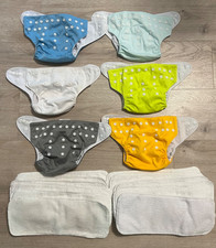 6 Alva Baby Reusable Pocket Adjustable Covers plus 12 Thick Inserts lot