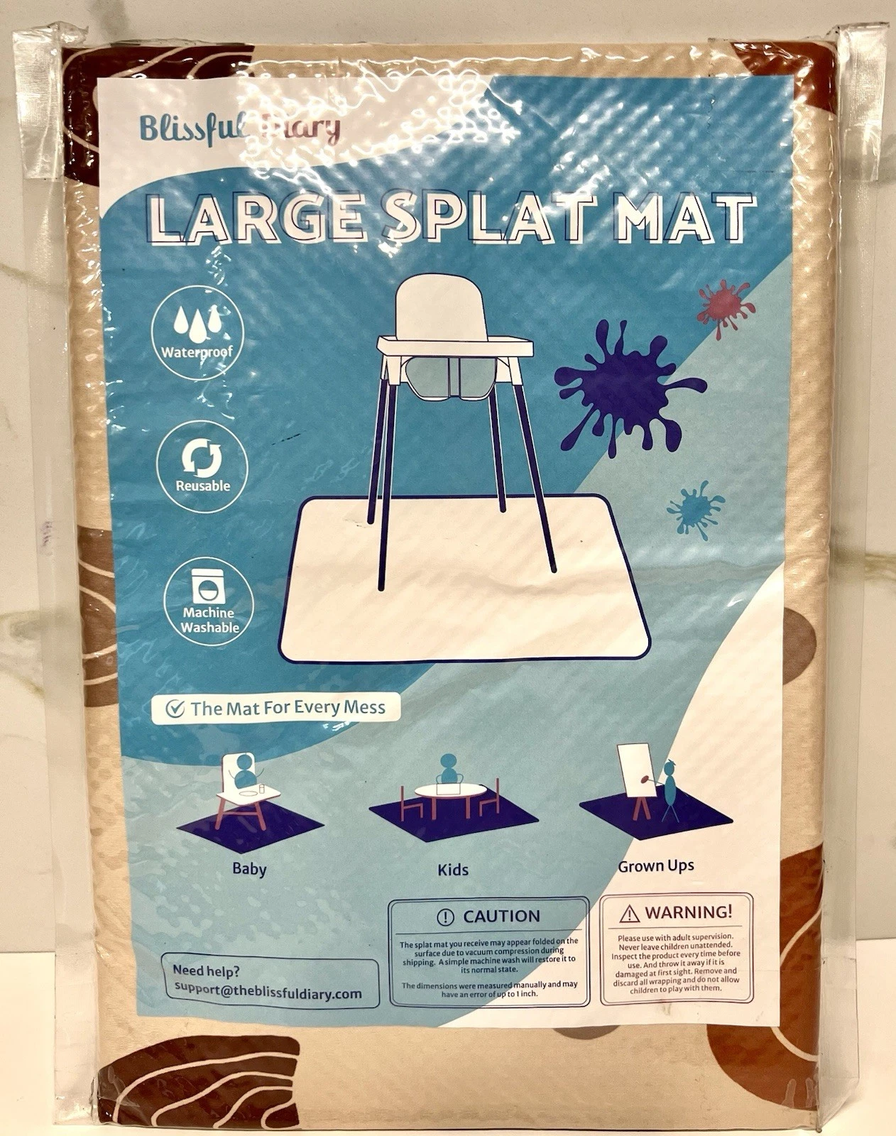 Blissful Diary Baby Splat Mat for Under High Chair Rainbow Wipeable
Opens in a new window or tab