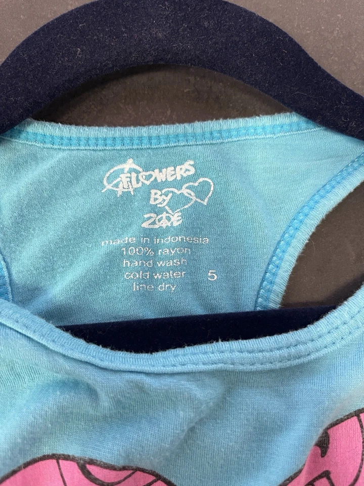 Цветы на Zoe девочек многоцветный смайлик сердце Майка размер 5 - Изображение 3 из 3