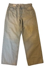 Women's Baggy Wide Leg Jeans Mid-Rise 90's Y2K Faded Size 10 Short New w/tags