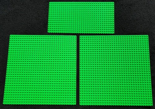 Lego grüne Grundplatten Konvolut x3 Stück 32x32 16x32 3811 3857 flache Bodenteile