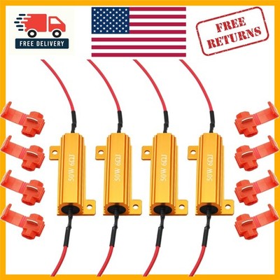 Quality 4Pcs 50W 6ohm Load Resistors - Stop LED Bulb Hyper Flashing Fast!