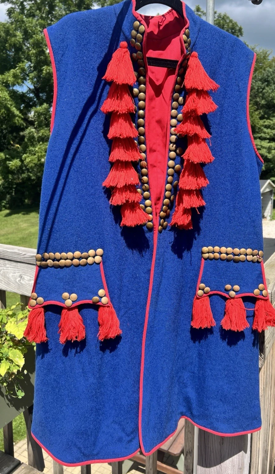 Sukmana Ethnic Dance Coat Blue red Wool Cepeola Polish Krakow Folk Costume mens - product detail image 9