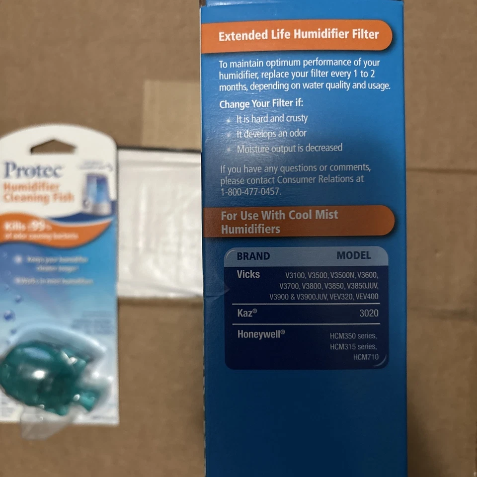 Bundle Protec Extended Life Humidifier Filter #PWF2 + 1 Cleaning Fish New In Box - Image 3 of 4