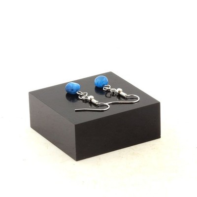 A Bijoux Minerals and Precious Stones Earrings 1 Pearl Blue Apatite from Bres