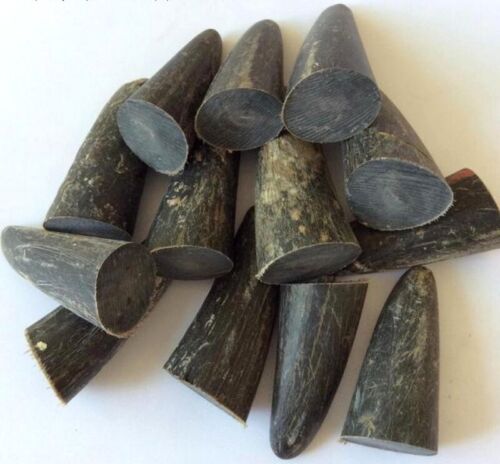 12X Solid Black Buffalo Horn Tip Pendant Beads Craft DIY Materials - Picture 1 of 3