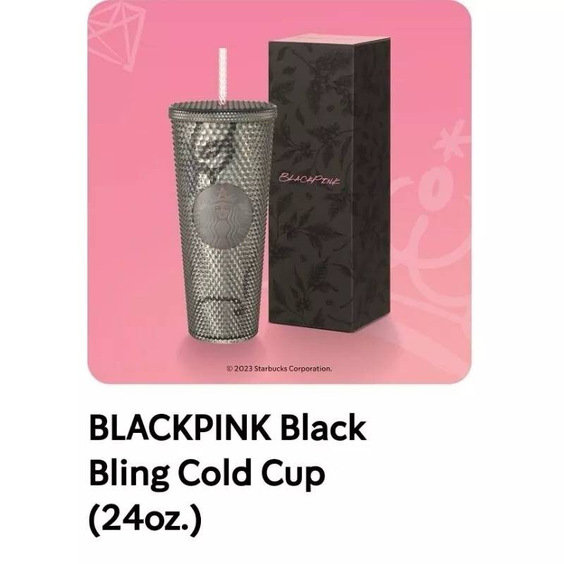 アイドル BLACKPINK Bling Cold Cup BLACKPINK X Starbucks PINK Bling Cold Cup 24OZ - Jisoo's