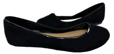LC Lauren Conrad Women's Sheen Slip On Dress Ballet Flats Black Size:8.5 99G