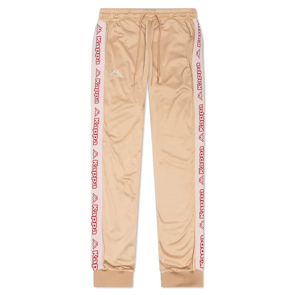 NWT Kappa Men s Logo Tape Alic 2 Track Pants Beige LT Pink LT Red Cherry