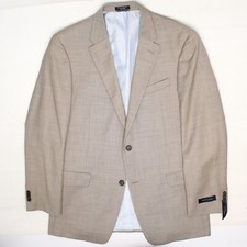 NWT Tommy Hilfiger Mens Sport Coat 42L Solid Tan Wool Jacket Blazer