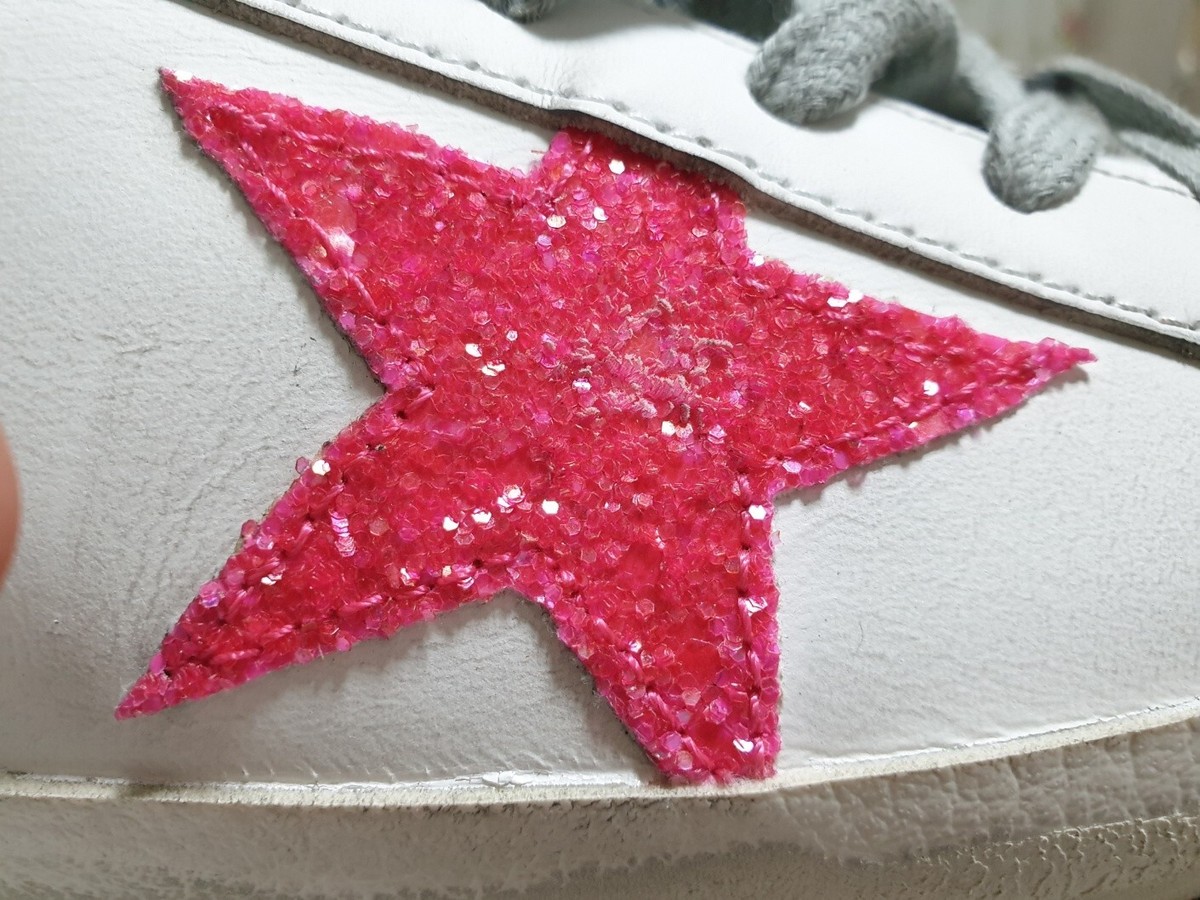 Golden ★25SS★Super Star Glitter Star Pinktab Sneakers Golden Goose Super Star Glitter Low-Top Sneakers | Neiman Marcus