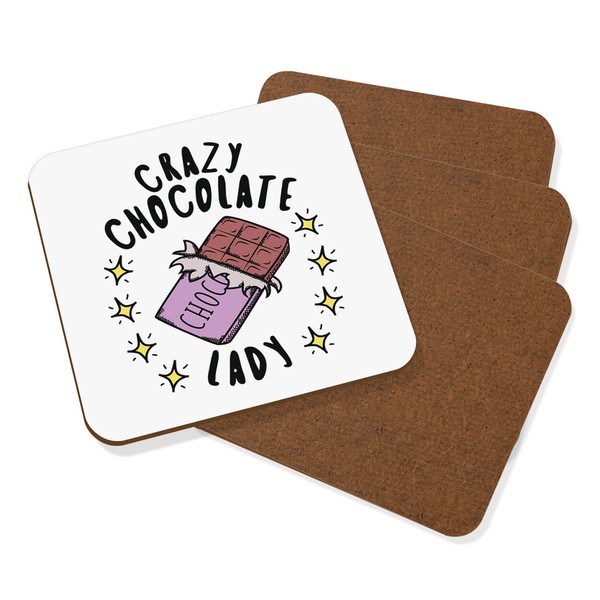 VerrüCkte Schokolade Damen Stars Untersetzer GeträNke Set Mit 4 Chocoholic Funny-image