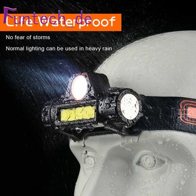 2 Pack USB Rechargeable LED Headlamp Head Flashlight Headlight Work light