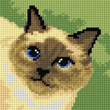 Orchidea Needlepoint canvas for halfstitch without yarn Siamese Cat 2712D - P...