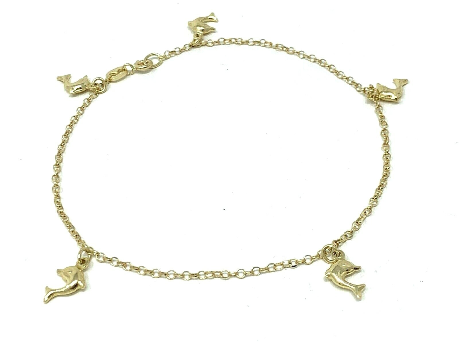 gold dolphin ankle bracelet