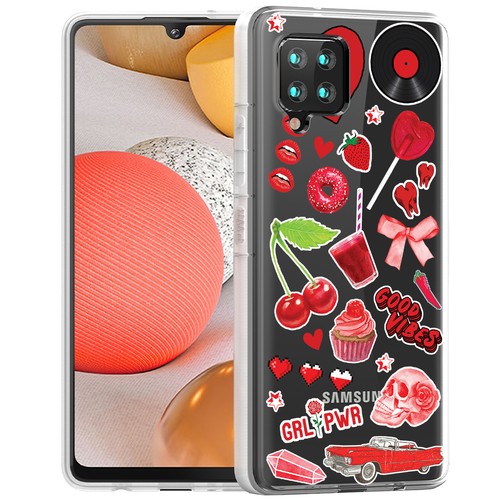 TalkingCase Slim Case for Samsung Galaxy A42 5G, Cherry Heart Print, USA