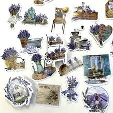 Lavender Flower Farm Stickers Summer Junk Journal Collage Scrapbooking