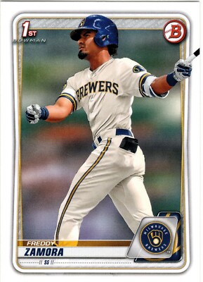 Freddy Zamora Milwaukee Brewers 2020 Bowman Draft 1st Bowman