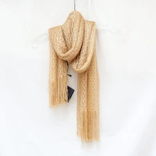 NWT Manifattura Almar scarf Made in Italy golden knit crochet metallic thread