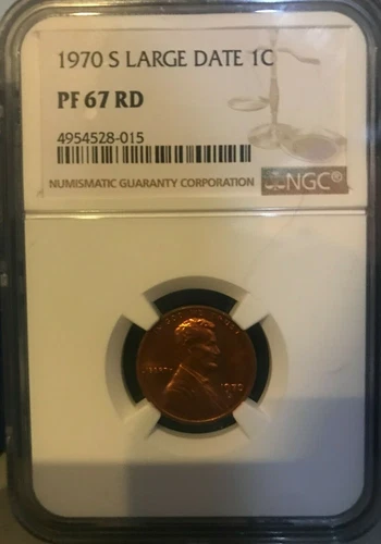 1970 S 1c NGC PF67 RD Lincoln Memorial Large Date Bright Red Gem ! Really Red !!
