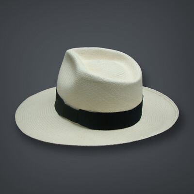 Genuine Panama Hat Montecristi ''Diamante''  -  15 weaves  Men Woman Fedora UPF 40