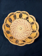 Intricate Lacey Pine Needle Basket 10'' Round