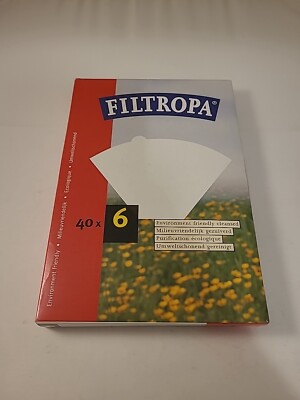 Filtropa Größe 6 Tassen Kaffeefilterpapier, 40er Pack, weiß Clever Tropfer 
