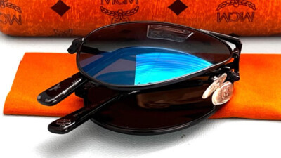 MCM Italy 101S 002 Aviator Black Mirrored Folding Sunglasses  display picture 3