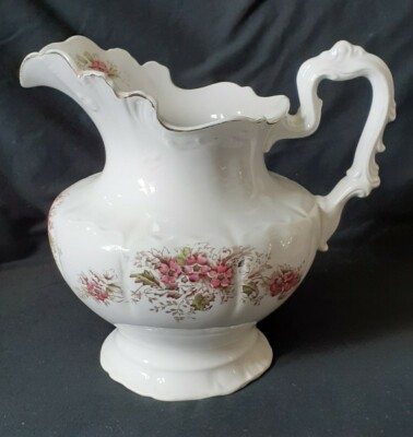 ANTIKER J.E.N ANKER KERAMIK FLORAL DEKORATIVER KRUG