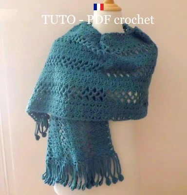 PDF CROCHET - Etole bleu indigo aux jolis points fantaisie, Tuto en Français ! - Photo 1/4