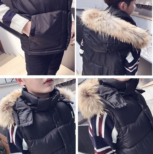 Winter Men Padded Puffer Sleeveless Coat Warm Hooded Vest Quilted Jacket - Foto 6 di 10