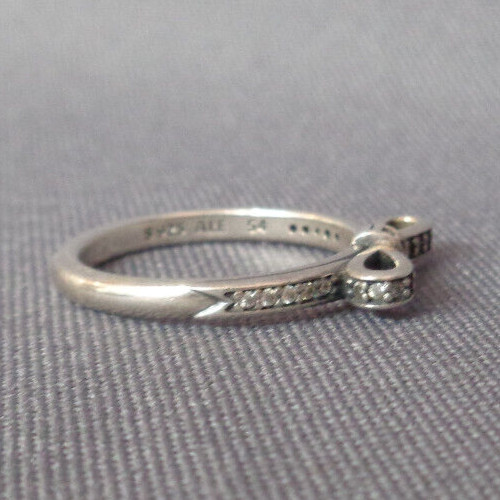 Pandora Sterling Silver CZ Stack Ring Sparking Bo… - image 9