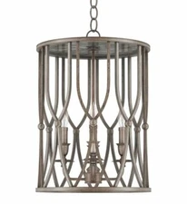 Park Harbor PHPL5644GS Gilded Silver 17"W 4-Light Single Pendant