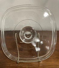 Replacement Pyrex Lid Clear Square Glass A9C 2” Round Knob Handle NICE!