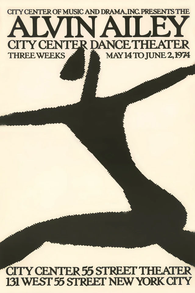 Alvin Ailey 1974 Vintage Dance Theater Poster Print