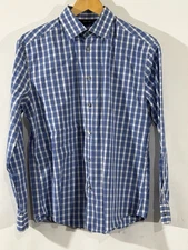 Paul Smith Blue Plaid Shirt, long sleeve, 15 1/ / 39 Medium