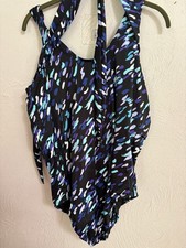 Swimsuits For All One Piece Swimsuit Size 20 Brushstroke Print Tummy Control NWT