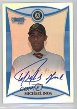 2008 Bowman Draft Prospects Chrome Refractor 165/500 Michael Ynoa Inoa Auto 0v1