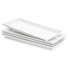 Rectangular Porcelain Platters, Serving Trays for Parties - 13.8 Inch, Set of...