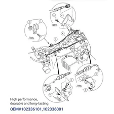 Throttle Cable Kit for DS Golf Cart Models 102336101 and 102336001 2004 Up