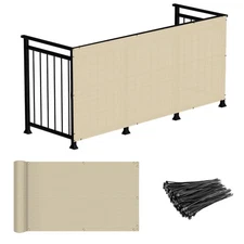 2.5' x 15' Balcony Privacy Fence Screen Mesh Windscreen Fencing Shield Cover for