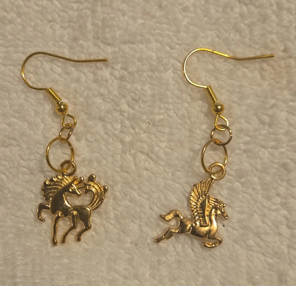 gold Unicorn Earrings - Image 1 of 1