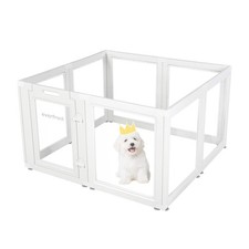 Clear Acrylic Plastic Dog Playpen - Clear Dog Play Pen - Easy Assemble Acryli...