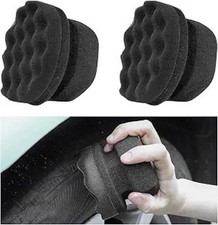 2PCS Tire Shine Applicator, Durable  Reusable Hex Grip Tir Color: Black-large