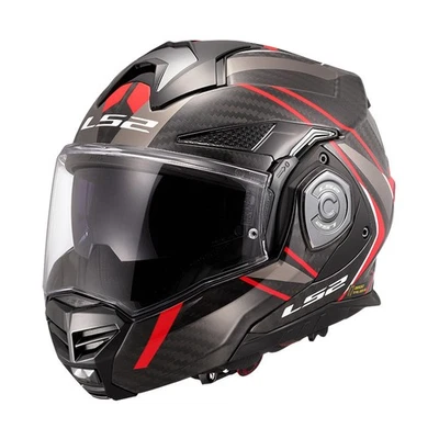 Casque Modulable LS2 ADVANT-X Carbon Future 2 Rosso Flip Back Taille S-XXL - Photo 1/4