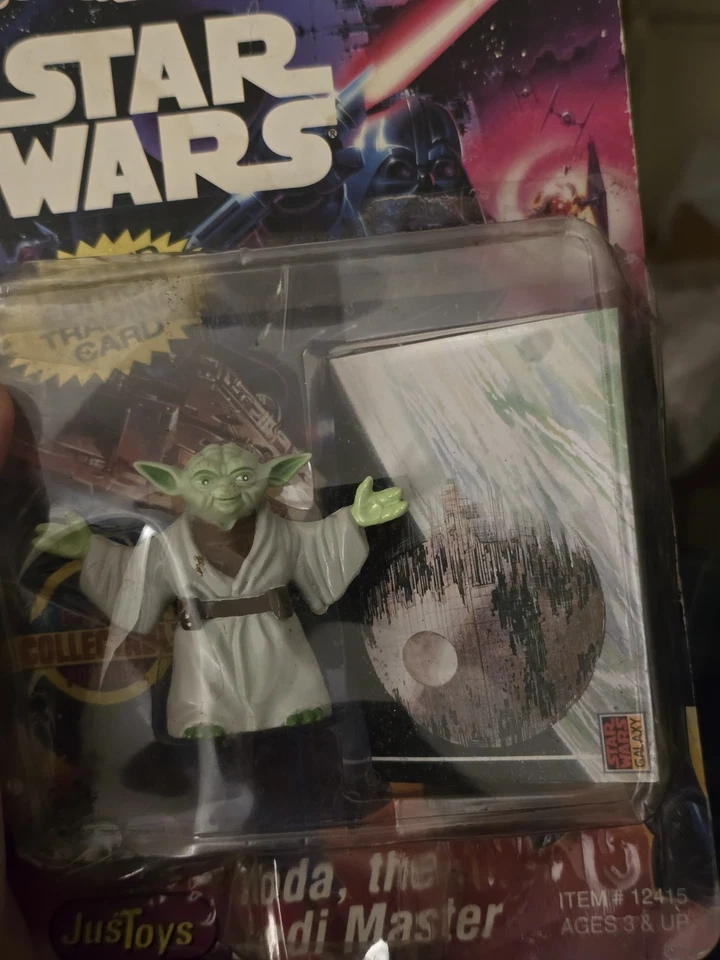 Star Wars BendEms Yoda Jedi Master 1993 JusToys Figure w/ Bonus Card Vintage - Image 4 of 4