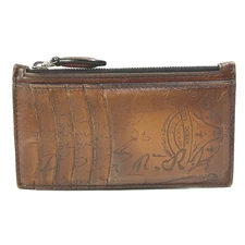 Berluti Cali Graffiti card holder coin purse With key ring Card Case Brown