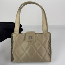AUTH Chanel Mini Kelly Champagne Gold Hardware Top Handle Handbag