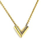 Auth LOUIS VUITTON Essential V Necklace Gold Metal M61083 - h32076a